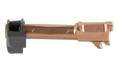 Radian Weapons RAMJET Barrel |  AFTERBURNER Compensator |  9MM |  DLC Finish |  Bronze and Black |  INTRA-LOK Mounting System |  Fits Glock 19/19X/45 Gen5