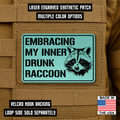 Inner Drunk Raccoon Funny Morale Patch, 2x3" | Made in USA | VELCRO® Brand Hook Backing