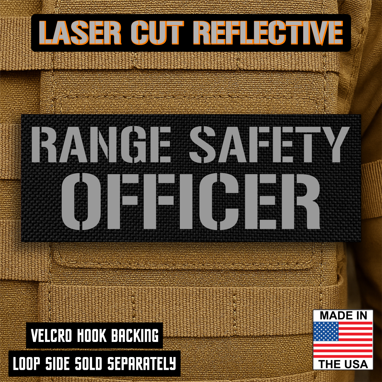 Range Safety Officer Patches & ID Plates – 2x3 Patch or 3x8 ID Panel – Tactical Gear Hook & Loop | Made in USA