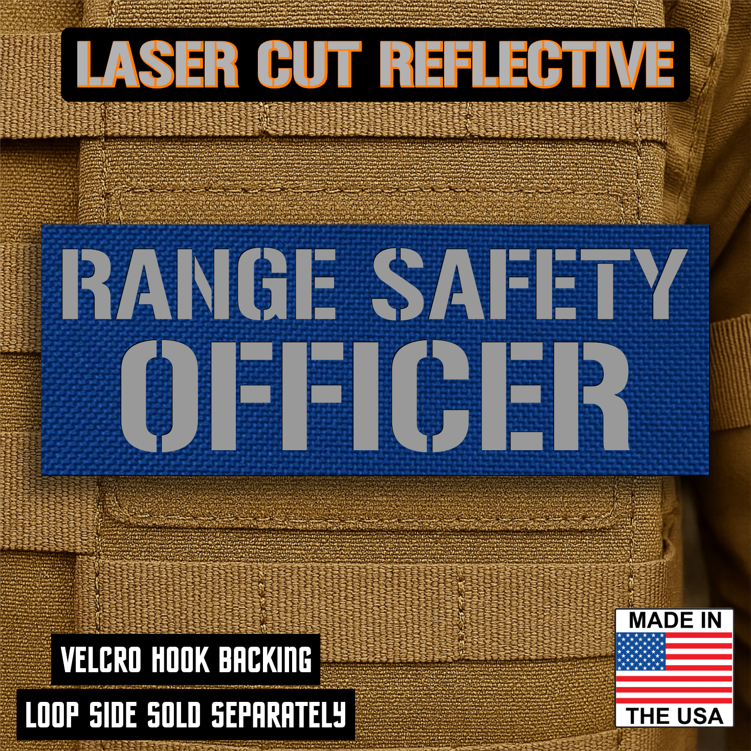 Range Safety Officer Patches & ID Plates – 2x3 Patch or 3x8 ID Panel – Tactical Gear Hook & Loop | Made in USA