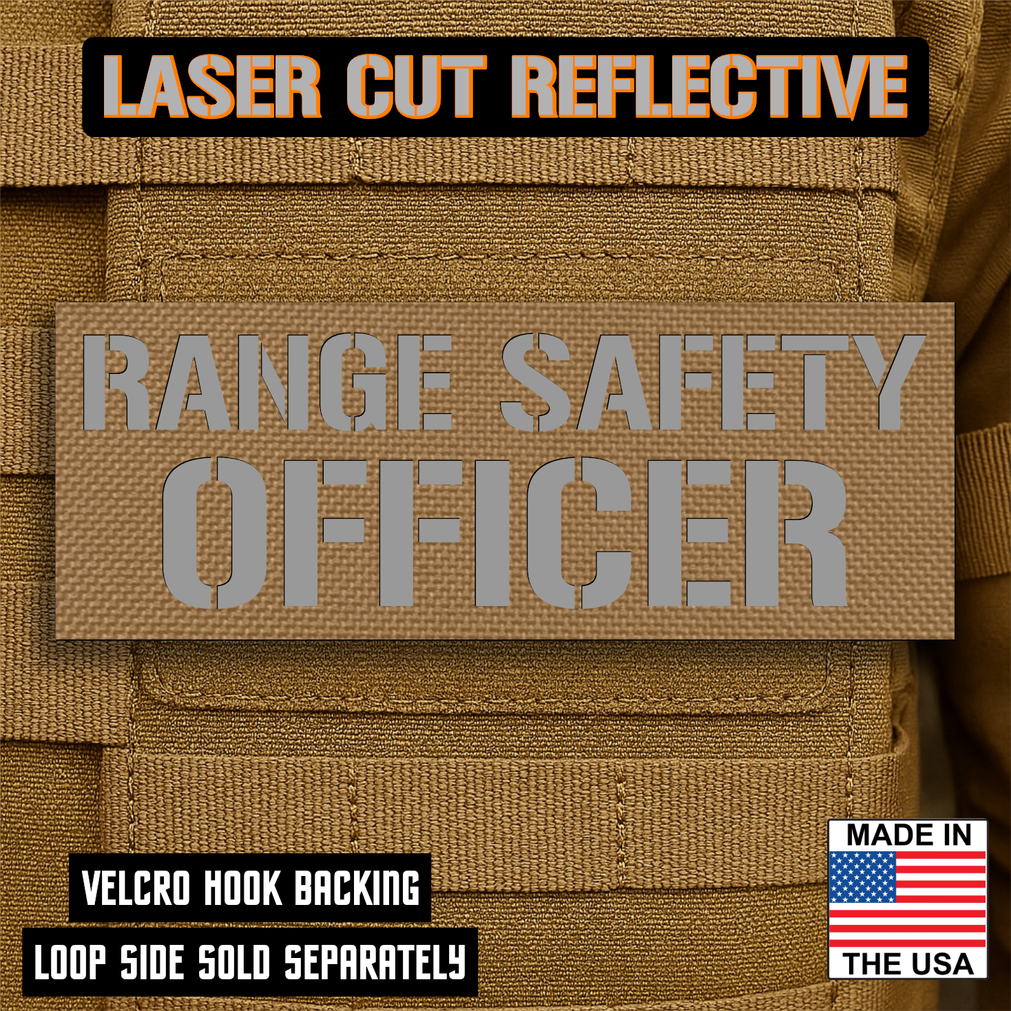 Range Safety Officer Patches & ID Plates – 2x3 Patch or 3x8 ID Panel – Tactical Gear Hook & Loop | Made in USA