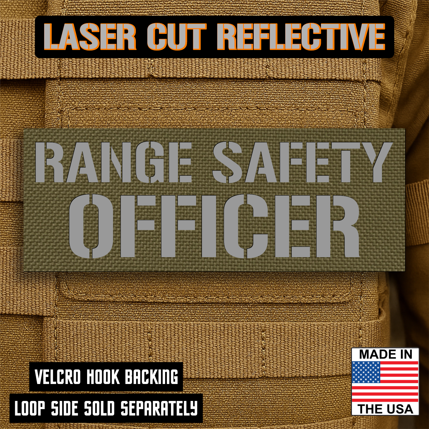 Range Safety Officer Patches & ID Plates – 2x3 Patch or 3x8 ID Panel – Tactical Gear Hook & Loop | Made in USA