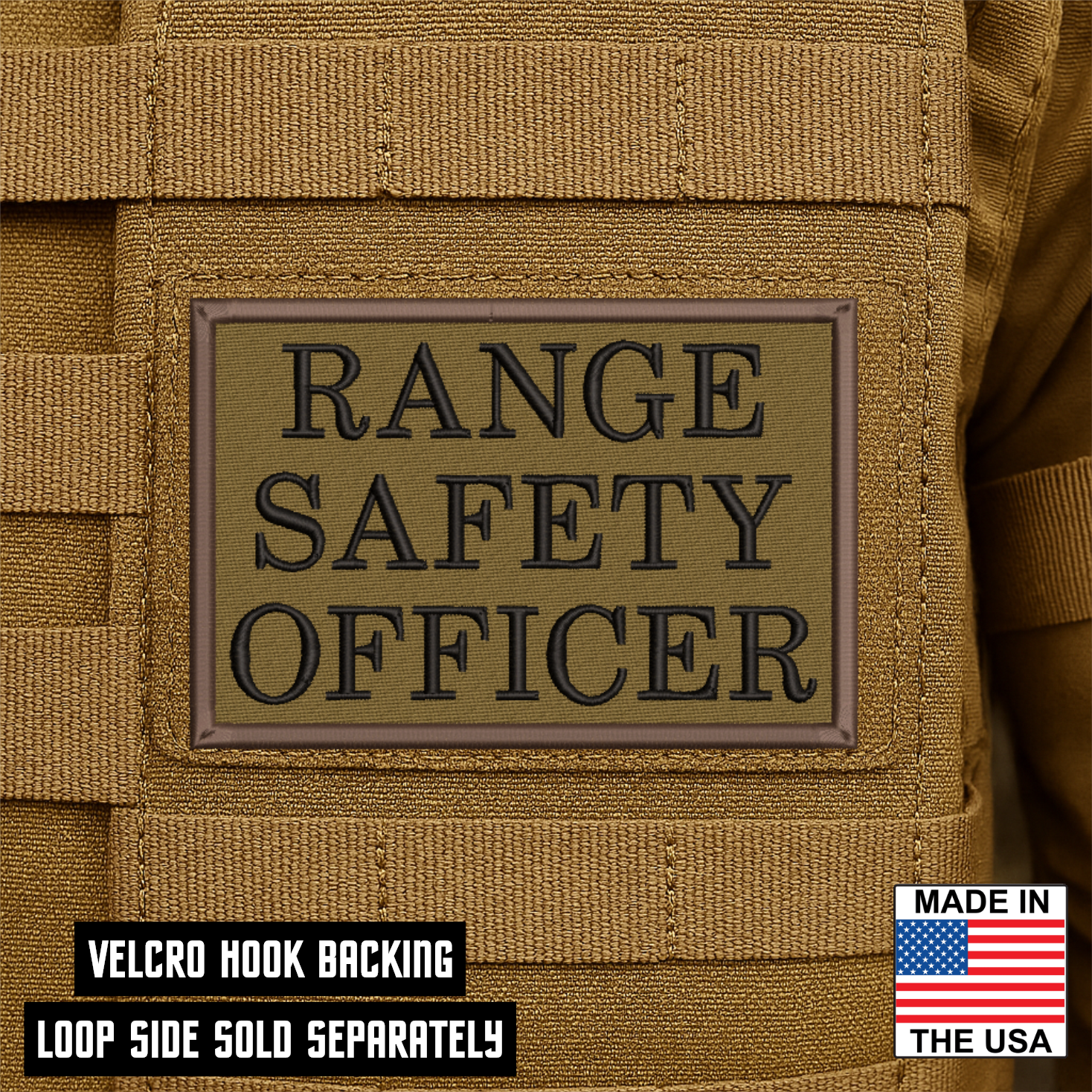Range Safety Officer Patches & ID Plates – 2x3 Patch or 3x8 ID Panel – Tactical Gear Hook & Loop | Made in USA