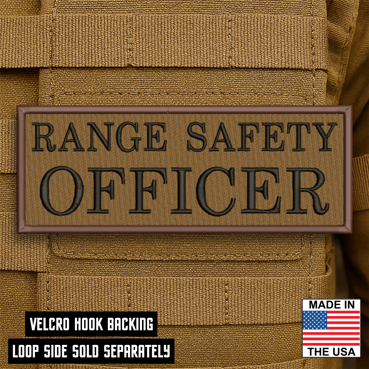 Range Safety Officer Patches & ID Plates – 2x3 Patch or 3x8 ID Panel – Tactical Gear Hook & Loop | Made in USA