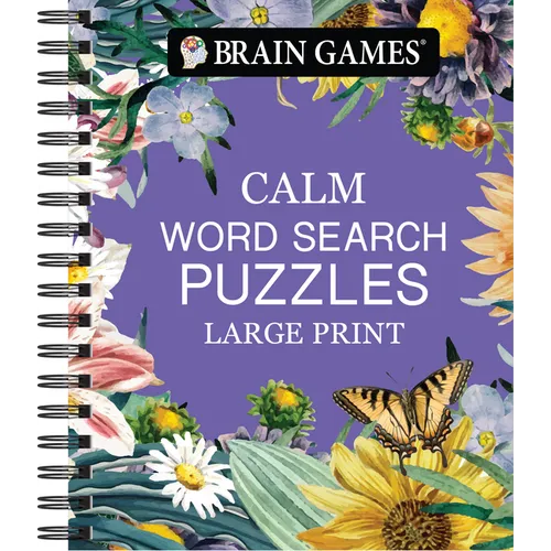 Brain Games - Calm: Word Search Puzzles - Large Print - Spiral