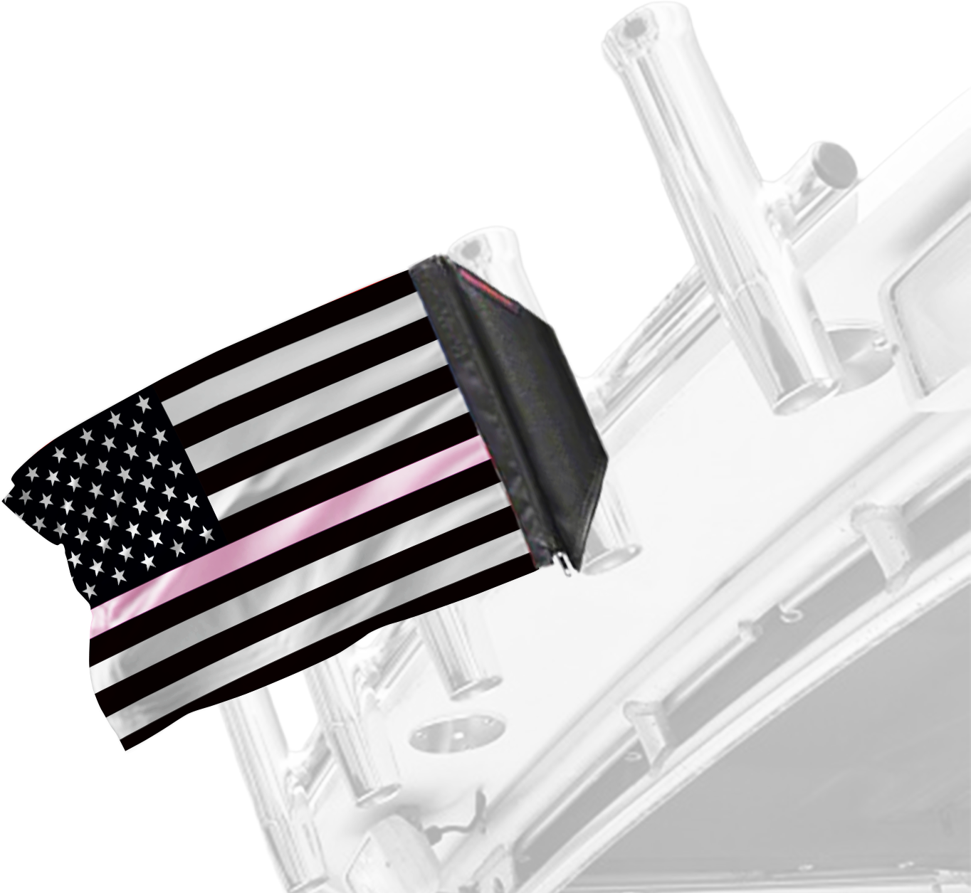 USA Subdued Thin Pink Line 12"x18" Forever Wave Flag for Boats
