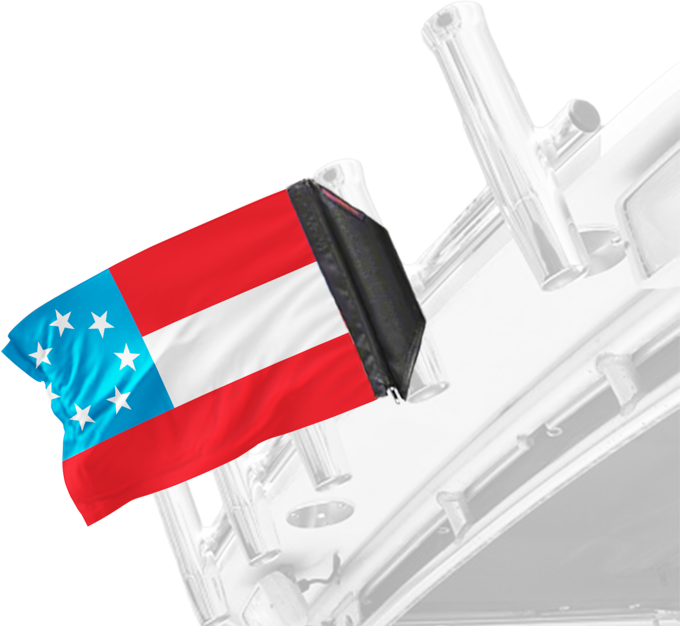 1st Confederate 7 Star 12"x18" Forever Wave Flag for Boats