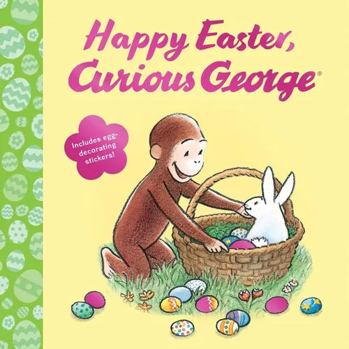 Happy Easter, Curious George: Gift Book with Egg-Decorating Stickers!: An Easter and Springtime Book for Kids - Paperback