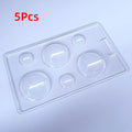 Hot Chocolate Sphere Molds 5Pcs 2 Sizes Hemisphere Food Grade PET Clear Moulds with Kraft Box for Cocoa Candy Soap