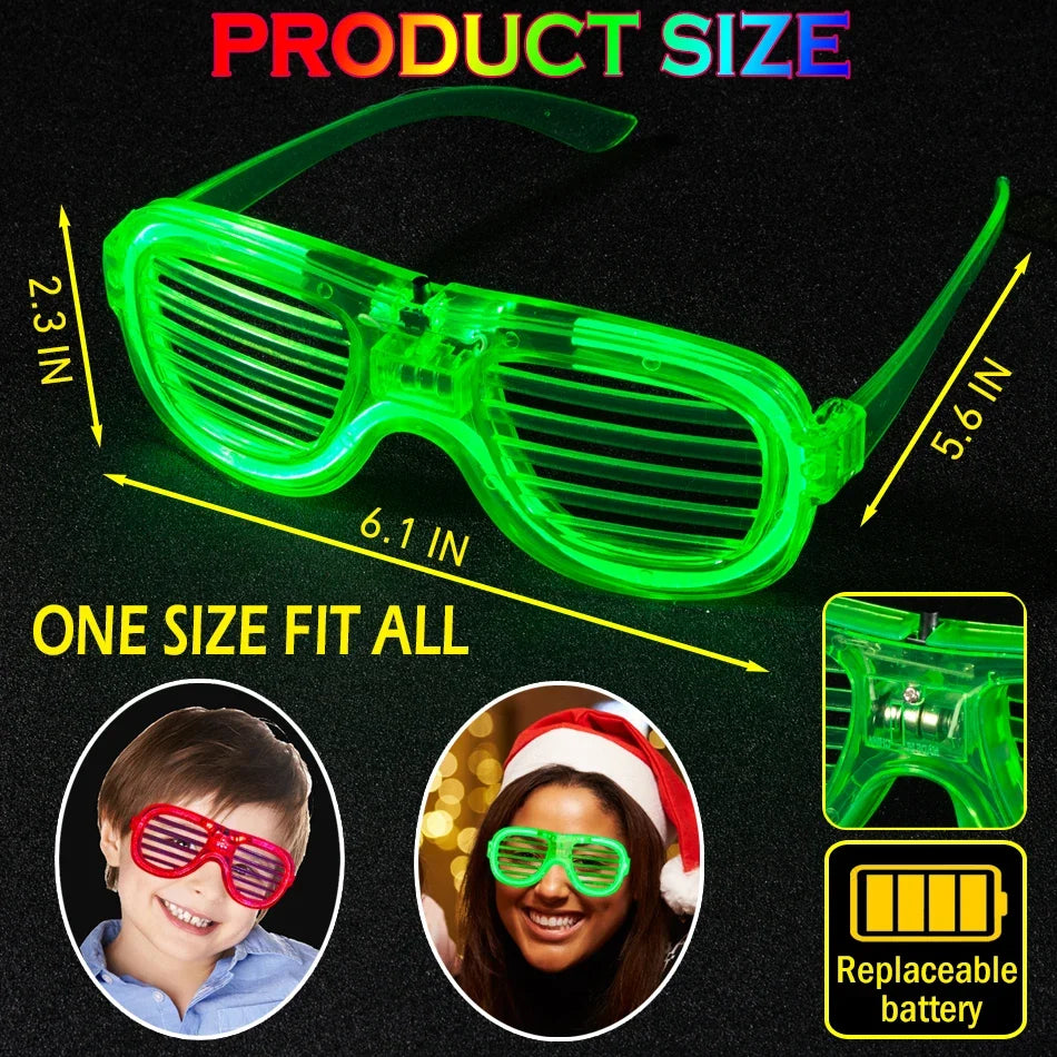 5/10/15/20/30 Pcs Led Neon Party Glasses Light Up Sunglasses Glow in the Dark Glasses for Kids Adults Party Supplies