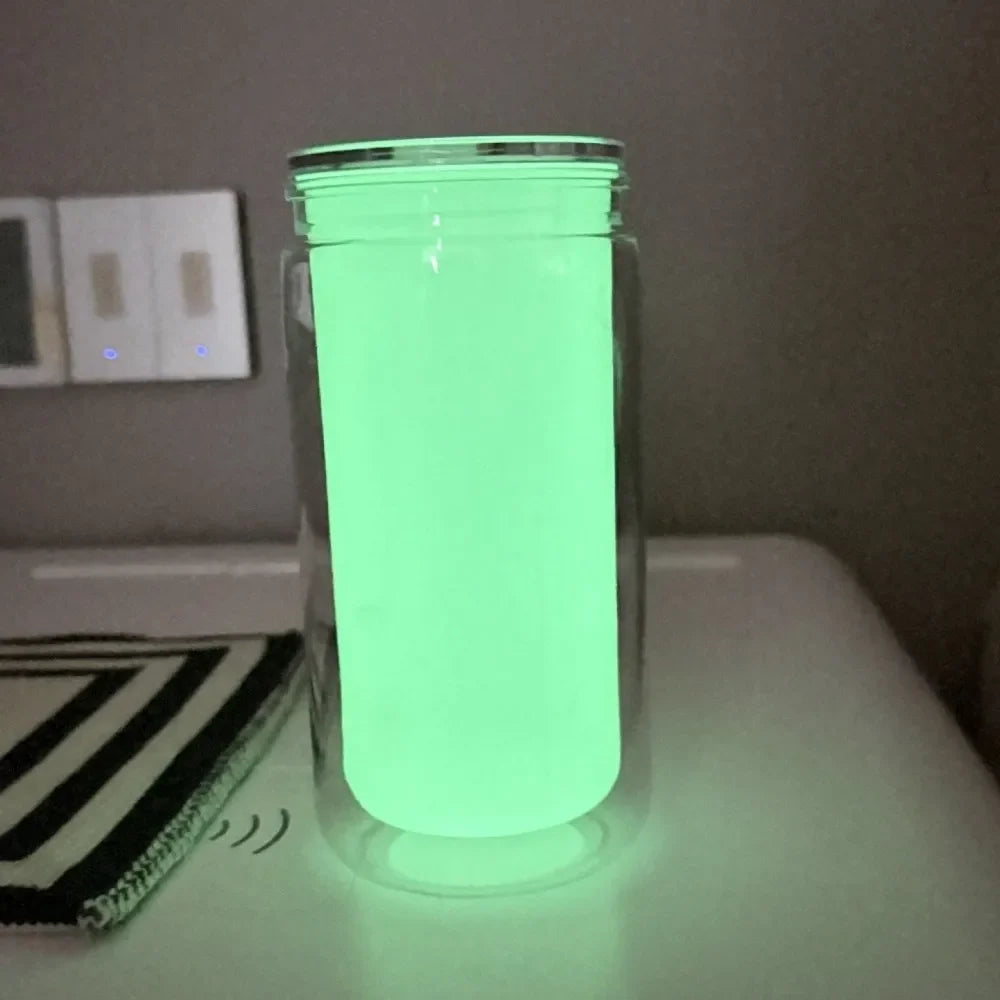 Green Glow-in-the-Dark Straw Cup | 16 oz Plastic Drinkware | Parties & Everyday Sipping