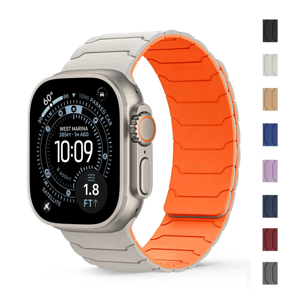 magnetic Strap For Apple Watch Band ultra 2 3 49mm 44mm 40mm 41mm 46mm 42mm 45mm 38 Silicone Bracelet IWatch Series 11 9 8 SE 10