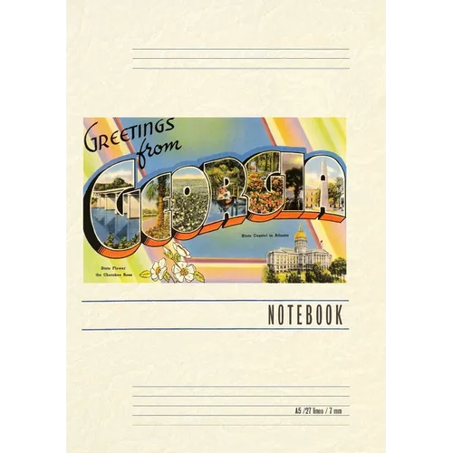 Vintage Lined Notebook Greetings from Georgia - Paperback
