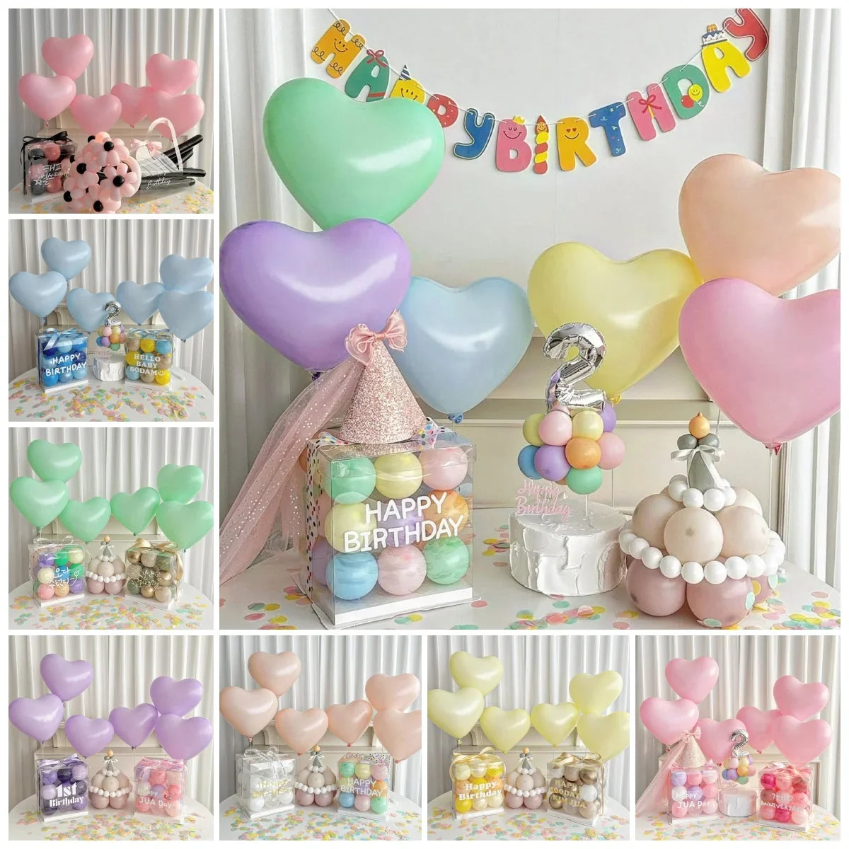 15pcs Heart-Shaped Balloons, Maka Color Pink/blue/latex Balloons Valentine's Day Birthday Wedding Anniversary Decoration