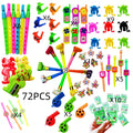 72 Pieces Kids Birthday Party Pop Pinata Stuffed Baby Shower Set Toy Whistle Maze Toy Gift Game Gift Pack Carnival Prizes