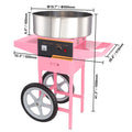 SucceBuy Electric Cotton Candy Machine with Cart 1000W Commercial Floss Maker with Stainless Steel Bowl Sugar Scoop and Drawer