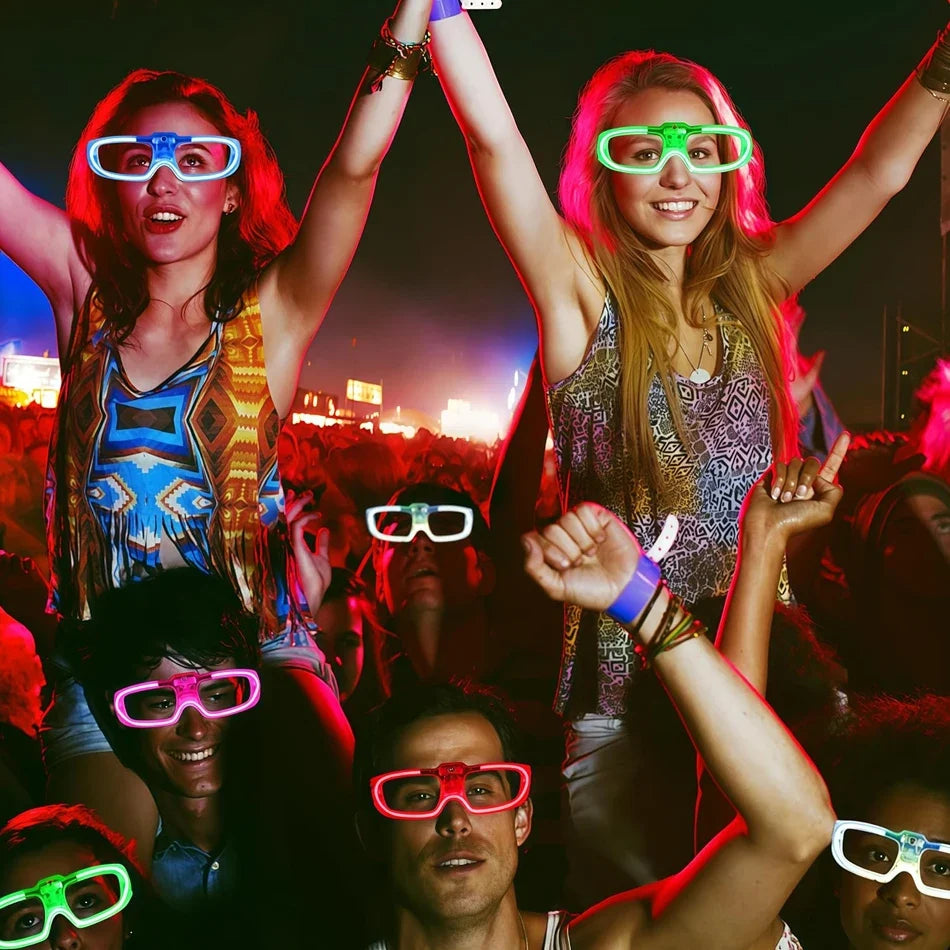 15/30 PCS LED Glow Glasses Multicolors Light Up Glasses Glow in the Dark Party Supplies Neon Party Favors for Wedding