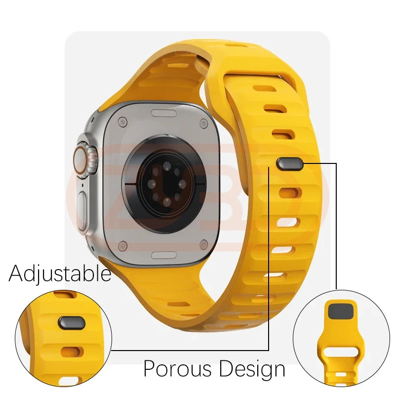 Sport Band For Apple Watch Ultra 9 8 7 6 SE 5 Soft Silicone Lightweight Bracelet Strap For iWatch 38MM 40MM 42MM 44MM 45MM 49MM