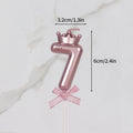 3D Candle Pink Birthday Number Candle Girl Happy Birthday Cake Topper Baking Celebration Memorial Anniversary Party Decor