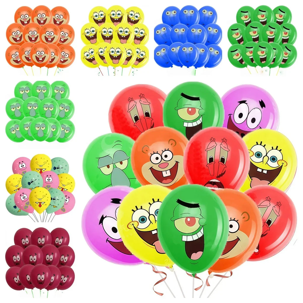 SpongeBob SquarePants Birthday Balloons Decoration Set 12/24/36/48Pcs Latex Balloons Party Supplies Favor Decorations