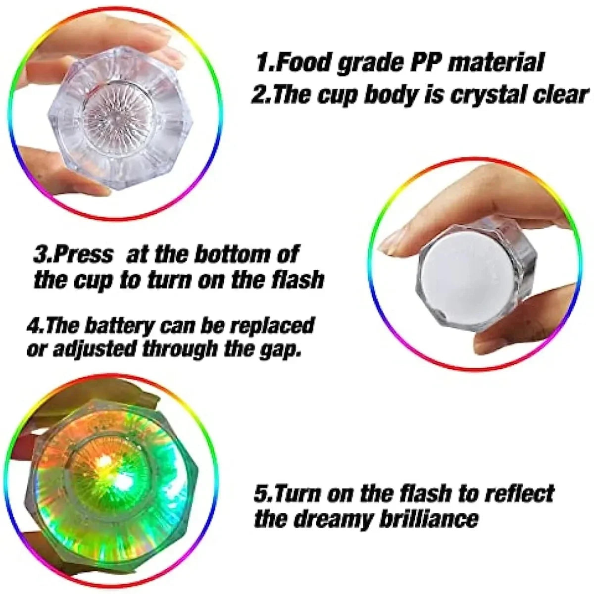 6/12/24Pcs LED Glowing Glasses Cup Light Up Shot Cup LED Flash Drinking Glasses Light Up Shot Glasses For Party Glow In The Dark
