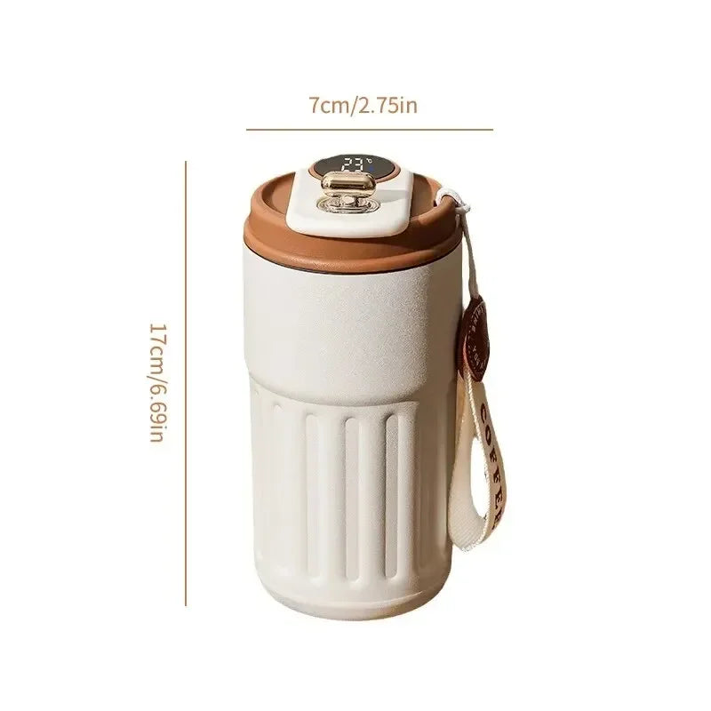 450 ml Stainless Steel Bottle | LED Temperature Display Thermos | Travel, Office & Daily Use