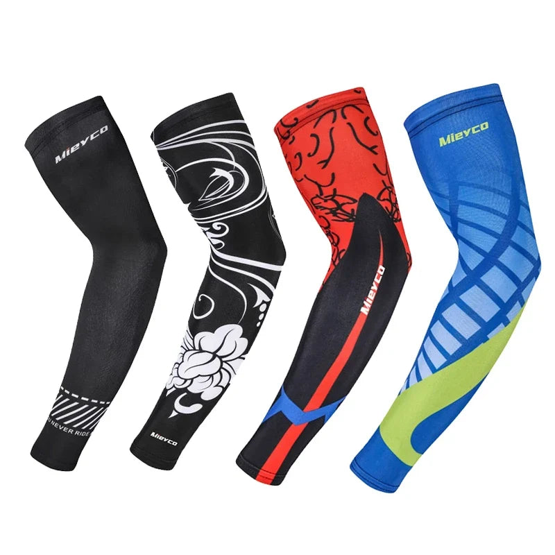 Icy Silk Sun Protection Arm Sleeves Cooling Breathable Outdoor Cycling Fishing Sports Sleeves