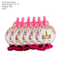 6PCS Rainbow Unicorn Blowing Dragon Funny Whistles Blow Roll For Birthday Wedding Party Favors Gift Decorations Atmosphere Props