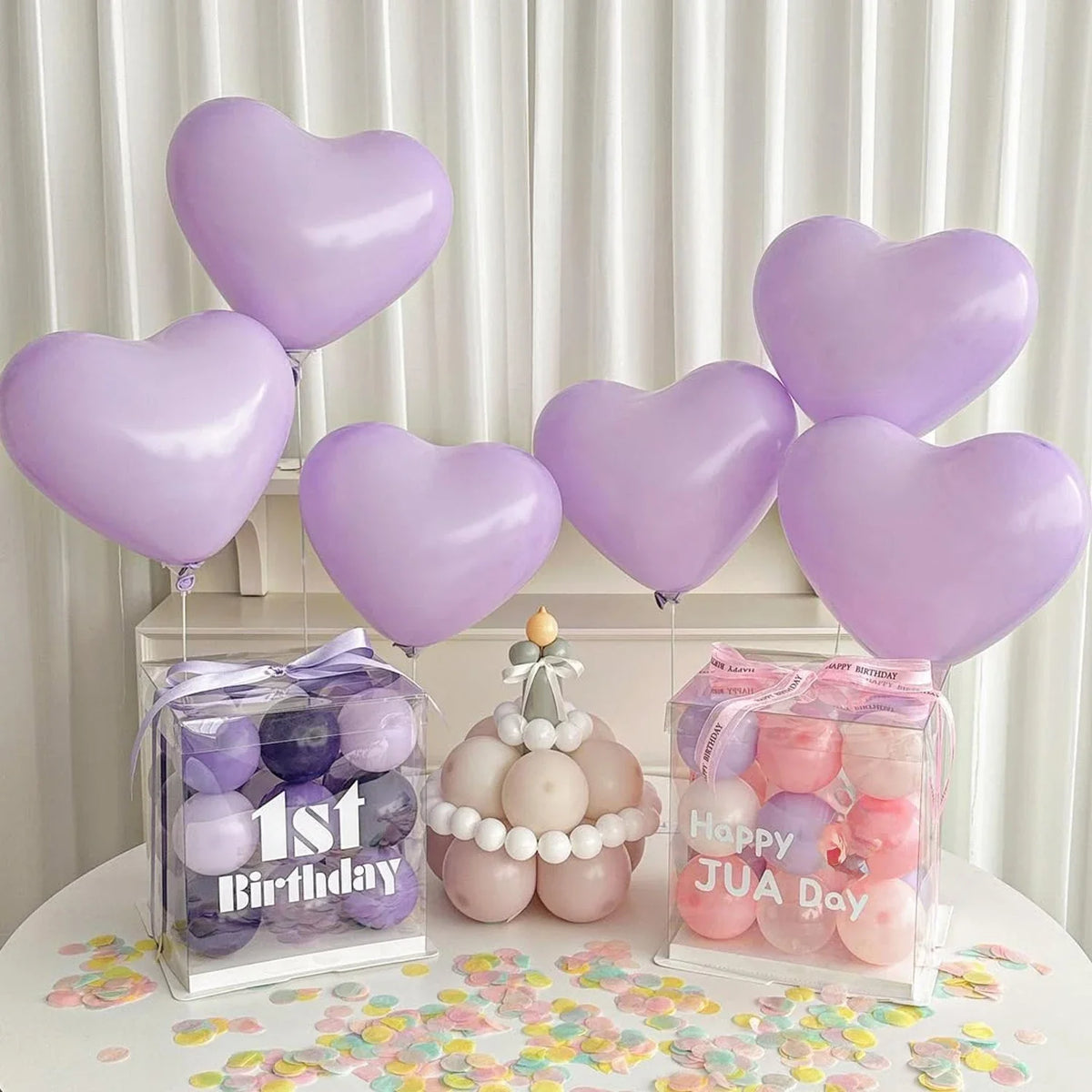 15pcs Heart-Shaped Balloons, Maka Color Pink/blue/latex Balloons Valentine's Day Birthday Wedding Anniversary Decoration