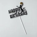 Basketball Cake Toppers Happy Birthday Balls Cake Decorations Basketball Theme Cake Decoration for Boy Sport Party Supplies