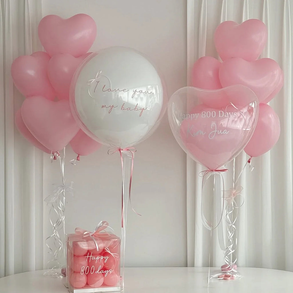 15pcs Heart-Shaped Balloons, Maka Color Pink/blue/latex Balloons Valentine's Day Birthday Wedding Anniversary Decoration