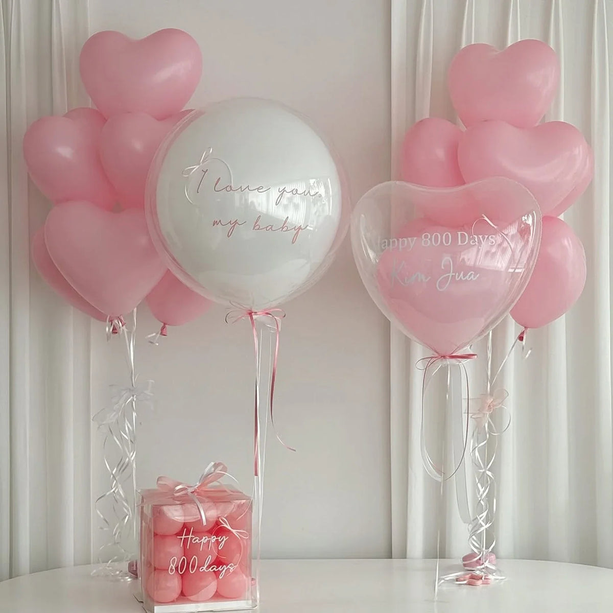 15pcs Heart-Shaped Balloons, Maka Color Pink/blue/latex Balloons Valentine's Day Birthday Wedding Anniversary Decoration