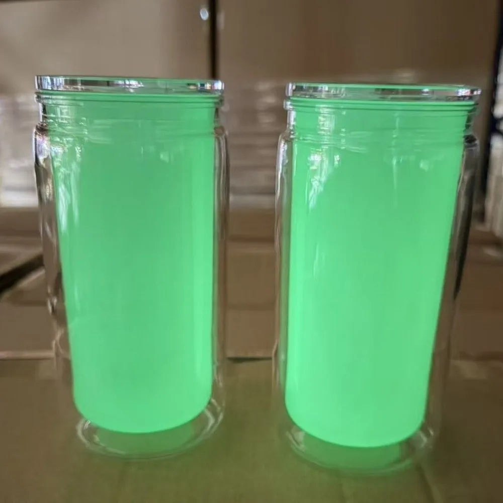 Green Glow-in-the-Dark Straw Cup | 16 oz Plastic Drinkware | Parties & Everyday Sipping