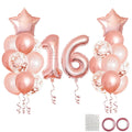 25pcs Rose Gold Mixed Balloons 10 15 16 18  20 21 25 30 35 40 50th Birthday Party Decorations  Woman Birthday Anniversary Decor