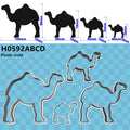 Four Specifications Cartoon Desert Animal,Single-humped Camel,Plastic Molds,Cake Fondant Tools,Cookie Sushi and Fruits Cutters