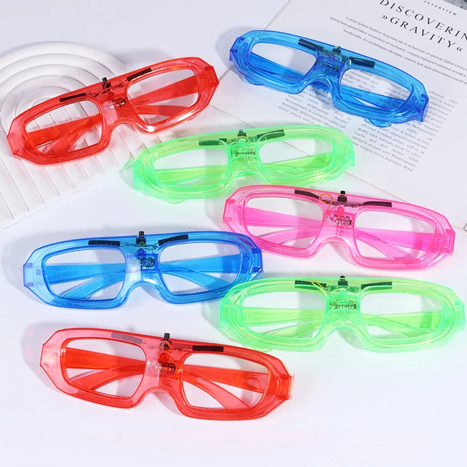 15/30 PCS LED Glow Glasses Multicolors Light Up Glasses Glow in the Dark Party Supplies Neon Party Favors for Wedding