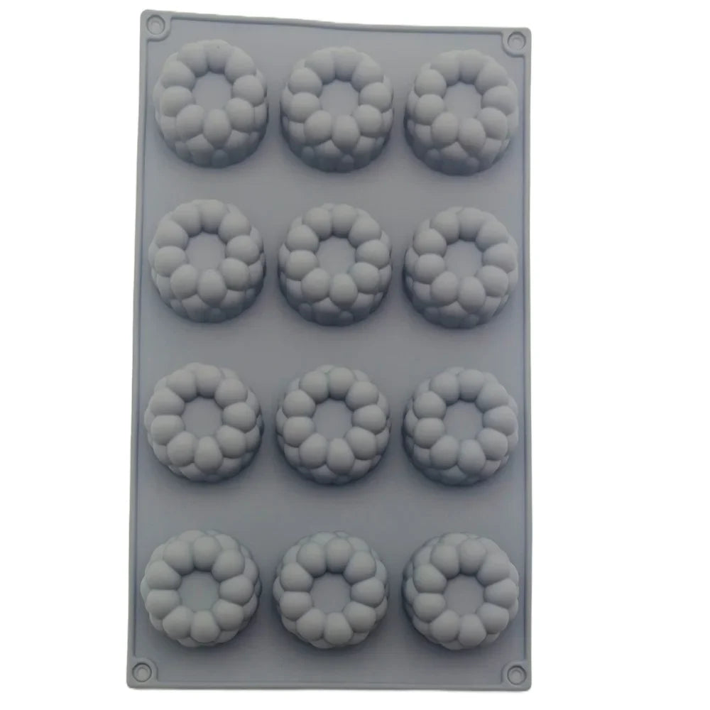 New Arrival 12 Hole Circular Bubble Shape Silicone Mousse Cake Mold DIY Flaky Clouds Shape Jelly Pudding Chocolate Baking Tools