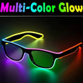 LED WirelessGlassesMulti-Color Luminous Neon Lights Glasses Style Source Flashing Modes Suitable For Carnival Parties
