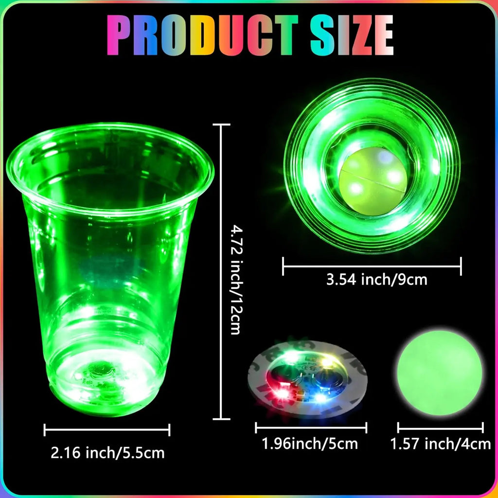LED Party Pong Set | 50-Piece Cups, Lights & Balls Kit | Parties & Game Nights
