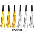 Party Noise Makers Gold Silver Fringed Glitter Whistles Blowers Horns for Birthday Party Scares Baby Shower Graduation New year