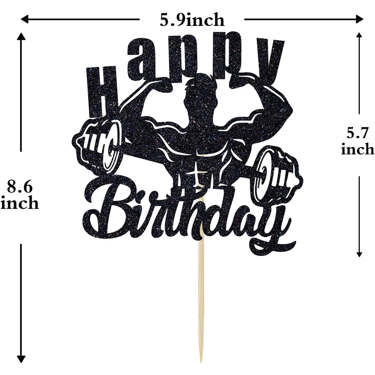Muscular Man Cake Topper Happy Birthday Sports Fitness Themed Muscle Man Cupcake Topper Dessert Decoration Baking Supplies Diy