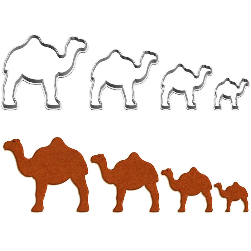 Four Specifications Cartoon Desert Animal,Single-humped Camel,Plastic Molds,Cake Fondant Tools,Cookie Sushi and Fruits Cutters