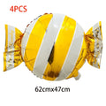 4Pcs Colorful Candy Foil Balloons Children's Birthday Party Decoration Striped Polka Dots Balloon Kids Baby Shower Christmas