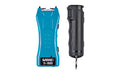 Sabre Stun Gun and Pepper Spray Package |  Turquoise Color Stun Gun w/ Built-in Flashlight |  Black Color Flip Top Pepper Spray