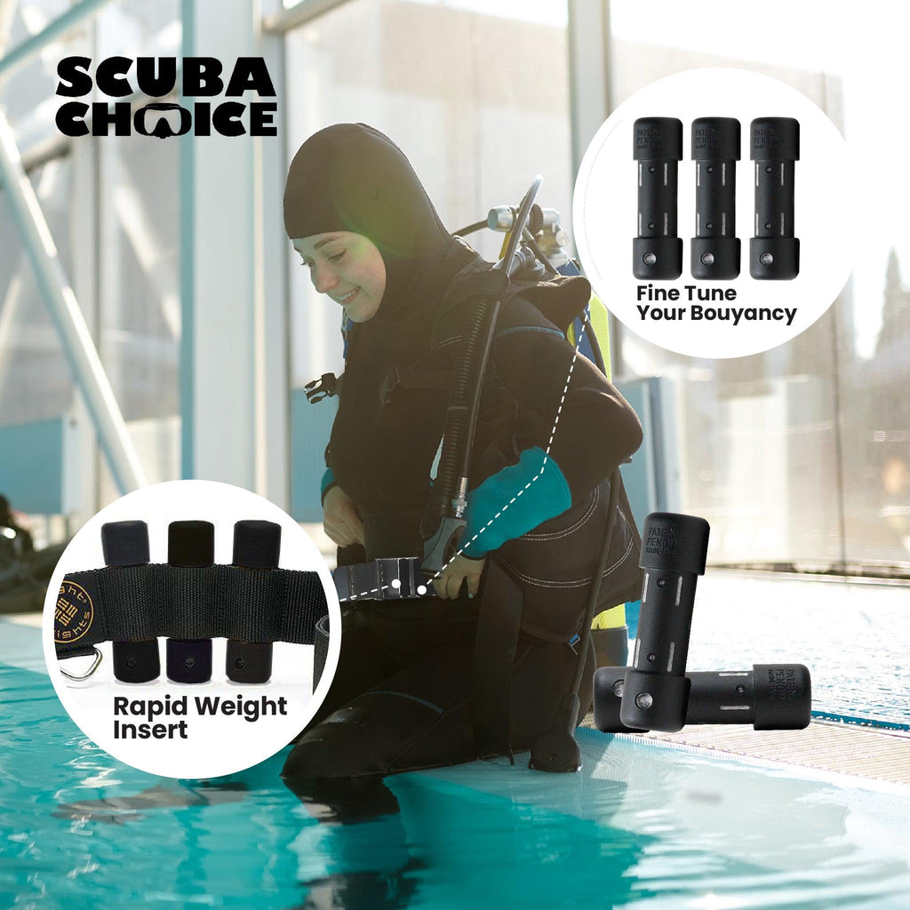Scuba Diving Black Weight Belt w/4PCs Black Slug Weights Set