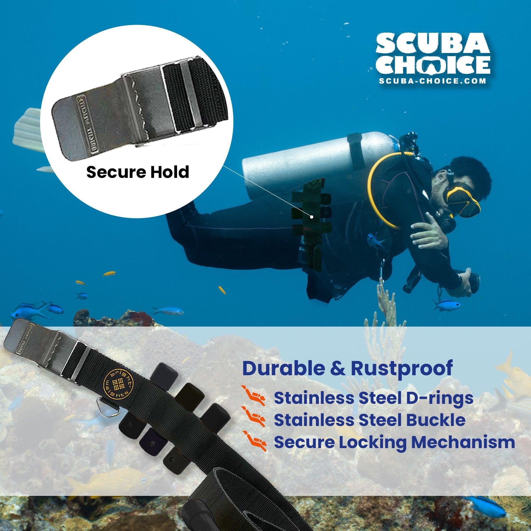 Scuba Diving Black Weight Belt w/4PCs Black Slug Weights Set