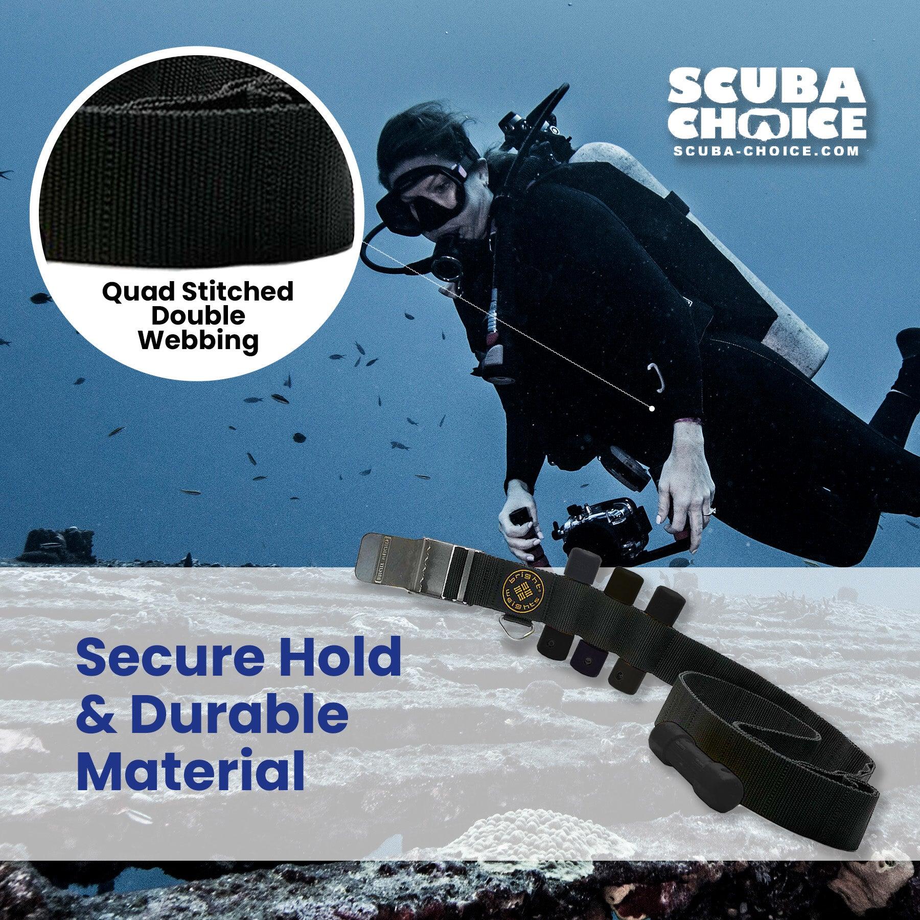 Scuba Diving Black Weight Belt w/4PCs Black Slug Weights Set