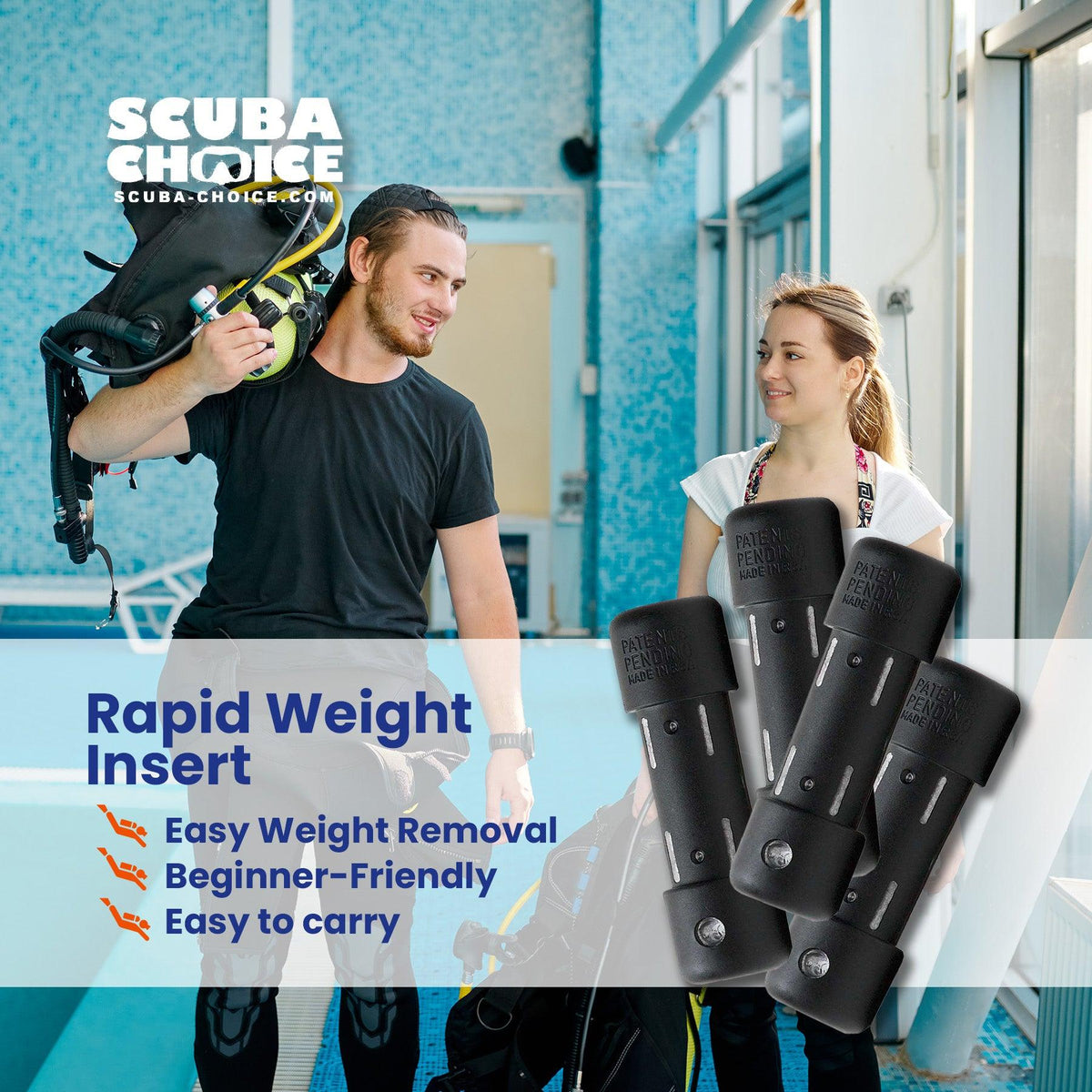 Scuba Diving 1.1lb Slug Weights 4pcs, Black