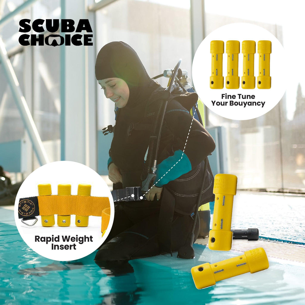 Scuba Diving 1.1lb Slug Weights 4pcs, Yellow
