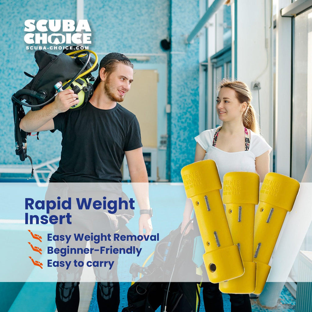 Scuba Diving 1.1lb Slug Weights 4pcs, Yellow